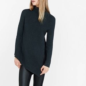 Express Mixed Knit High Slit Turtleneck Sweater